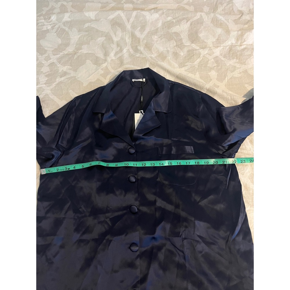 Lilysilk Navy Blue 100% Pure Mulberry Silk Pajama Set XL NWT Luxury Sleepwear - Picture 4 of 11